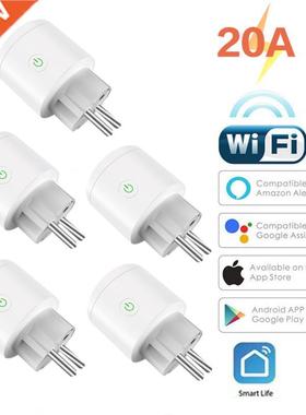 1-5pcs 20 WiFi Smrt Plug EU dptor Voice Control Power