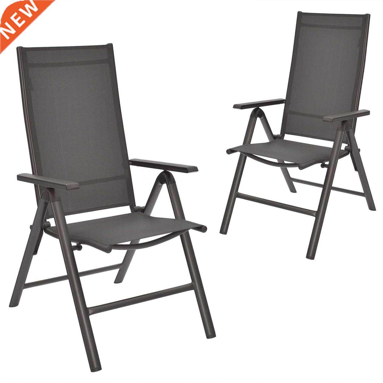 Patiojoy 2PCS Patio Folding Dining Chairs Aluminium