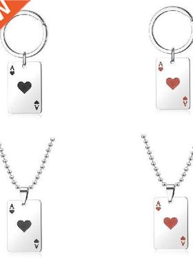 Men's Stainless Steel Pendant Necklace Keychain Spearhead