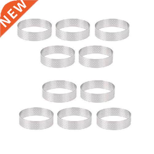 New 10 Pcs Circular Stainless Steel Tart Ring Tower Pie
