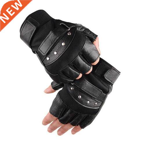 Men's Army Military Tactical Half Finger Leather Fitness Glo