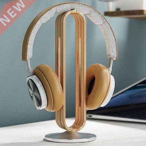 New Bamboo Wood Aluminum Headphone Stand Gaming Headset