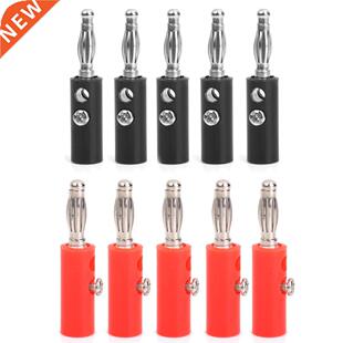 4mm Insulated Banana Plugs Connectors Jack 10pcs Red + Black