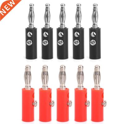 4mm Insulated Banana Plugs Connectors Jack 10pcs Red + Black