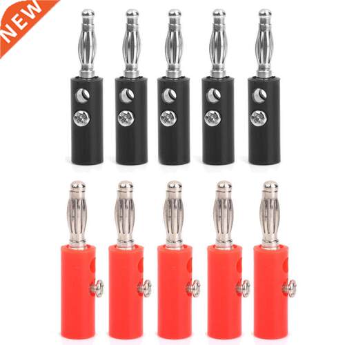 4mm Insulated Banana Plugs Connectors Jack 10pcs Red + Black