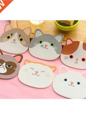 1PC Cute Cat Pattern Silicone Coaster Insulation Placemat