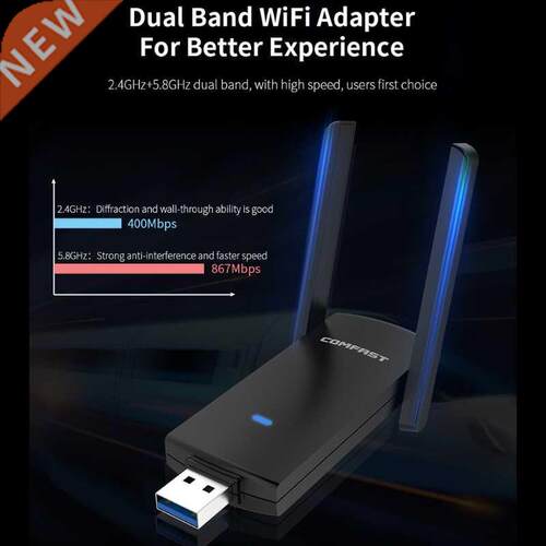 Comfast 924AC USB3.0 1300Mbps 5GHZ 2.4Ghz Dual Band Dual Ant