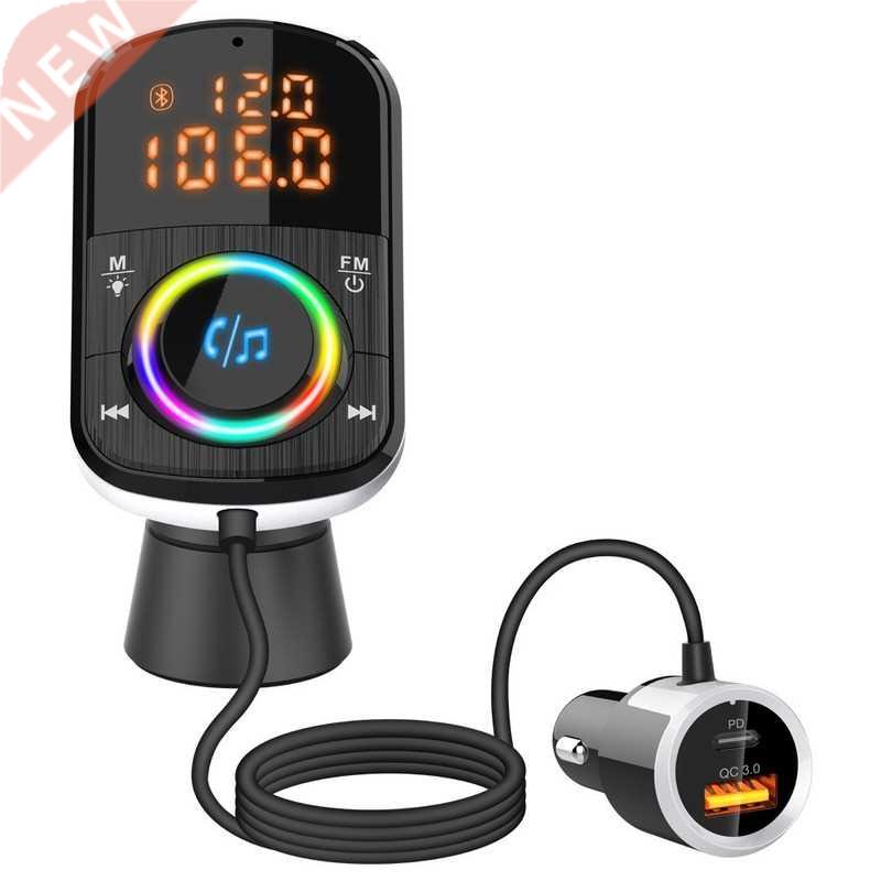Car Bluetooth-Compatible 5.0 FM Transmitter Modulator MP3 Pl