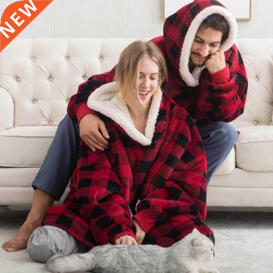 Oversized Blanket Hoodie Women Winter Hooded Wearable Family