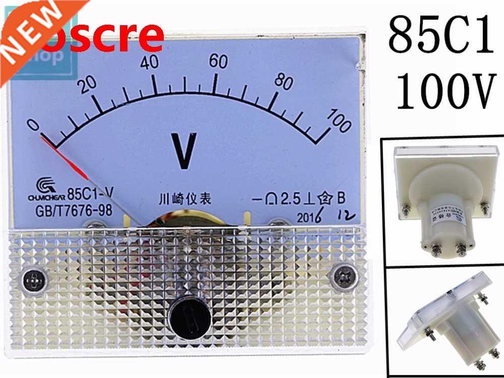 85C1 100V Analogue DC Voltage Needle Panel Meter Voltmeter