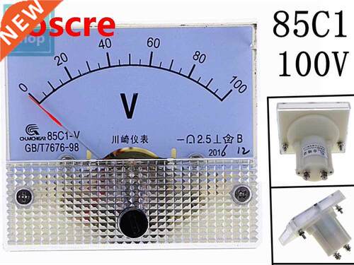 85C1 100V Analogue DC Voltage Needle Panel Meter Voltmeter