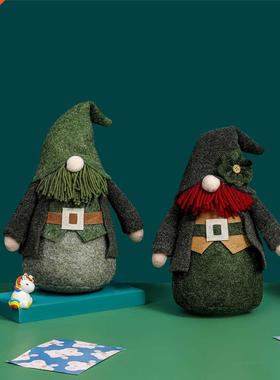 Gnome Plush Doll St. Patrick's Day Faceless Green