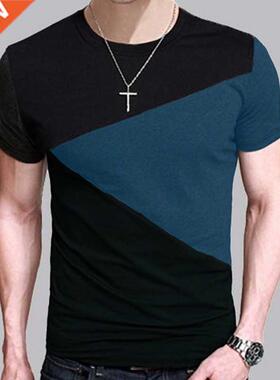 6 Designs Mens T Shirt Slim Fit Crew Neck T-shirt Men Short