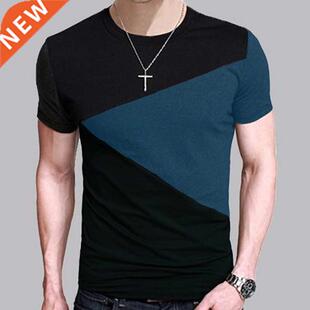 6 Designs Mens T Shirt Slim Fit Crew Neck T-shirt Men Short