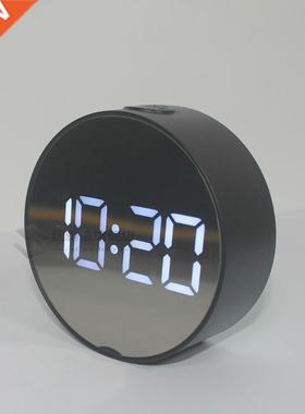 Digital Mirror Alarm Clock LED Electronic Table Desktop Cloc
