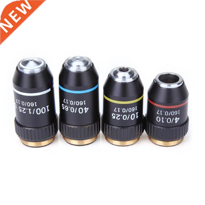 4Pcs 4X 10X 40X 100X 195 Biological Microscope System Biolog
