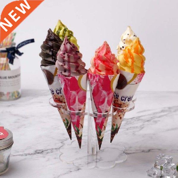 8 Holes Ice Cream Cone Storage Rack Acrylic Reusable Ice