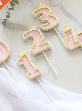 New Sequins Digital Candle Birthday Number Cake Candle 0 1 2