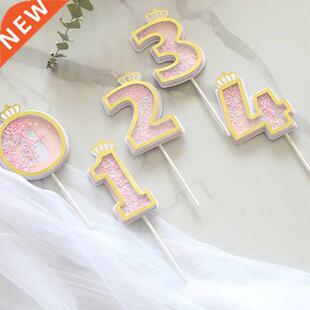 New Number Birthday Candle Digital Sequins Cake