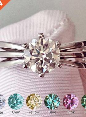 Multilayer Design Moissanite Ring D Color VVS Round Cut 1 Ca