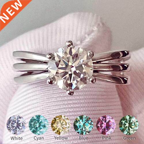 Multilayer Design Moissanite Ring D Color VVS Round Cut 1 Ca