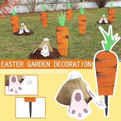 Easter Garden Decoration Rabbit Easter Yard Sign Carrot