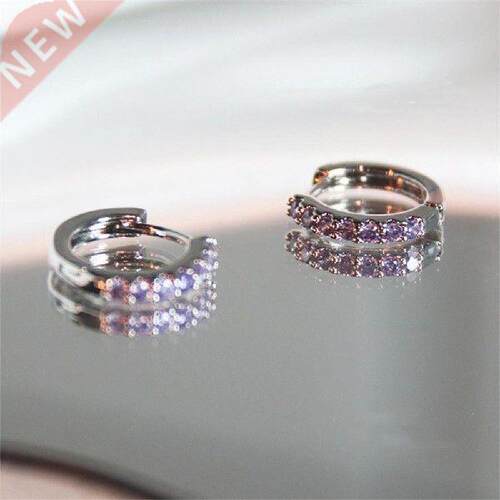 New Color Diamond Earrings Female 925 Silver Ear Buckle