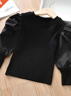 Girls Puff Sleeve T-shirt Spring 2022 New Children's Fashion