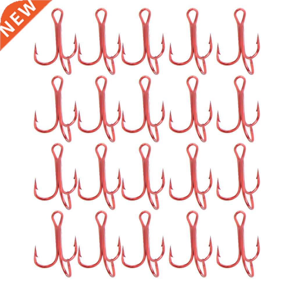 20Pcs Fishing Hooks High-Carbon Steel Sea Fish Treble Hook B