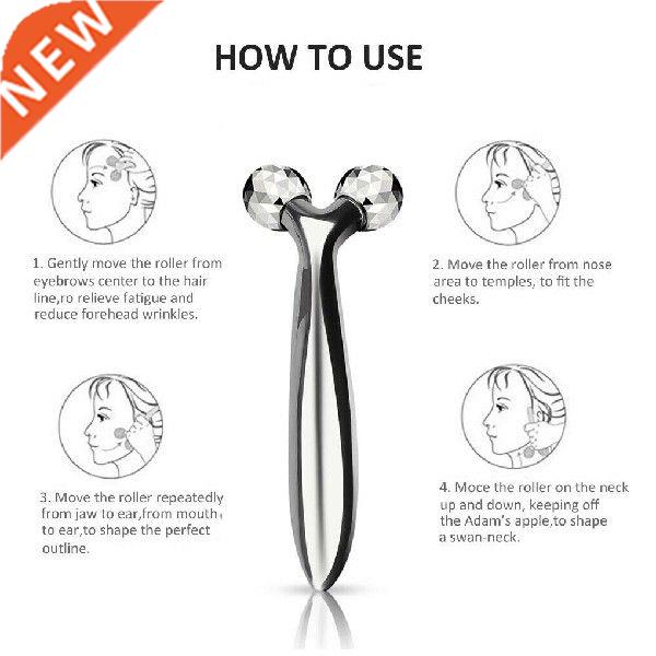 1Pc Face Massager 360° Rotatable 3D Roller Thin Face Ful