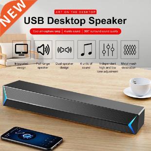 D6 Computer Speaker USB Wired Powerful Bar 4D Stereo