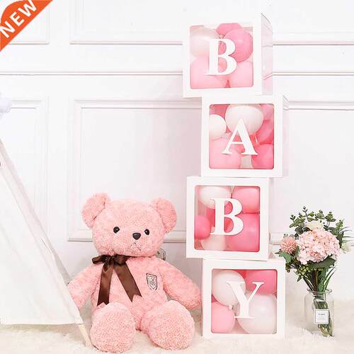 Customize Letter Transparent Name Baby Shower Balloon Box 1s