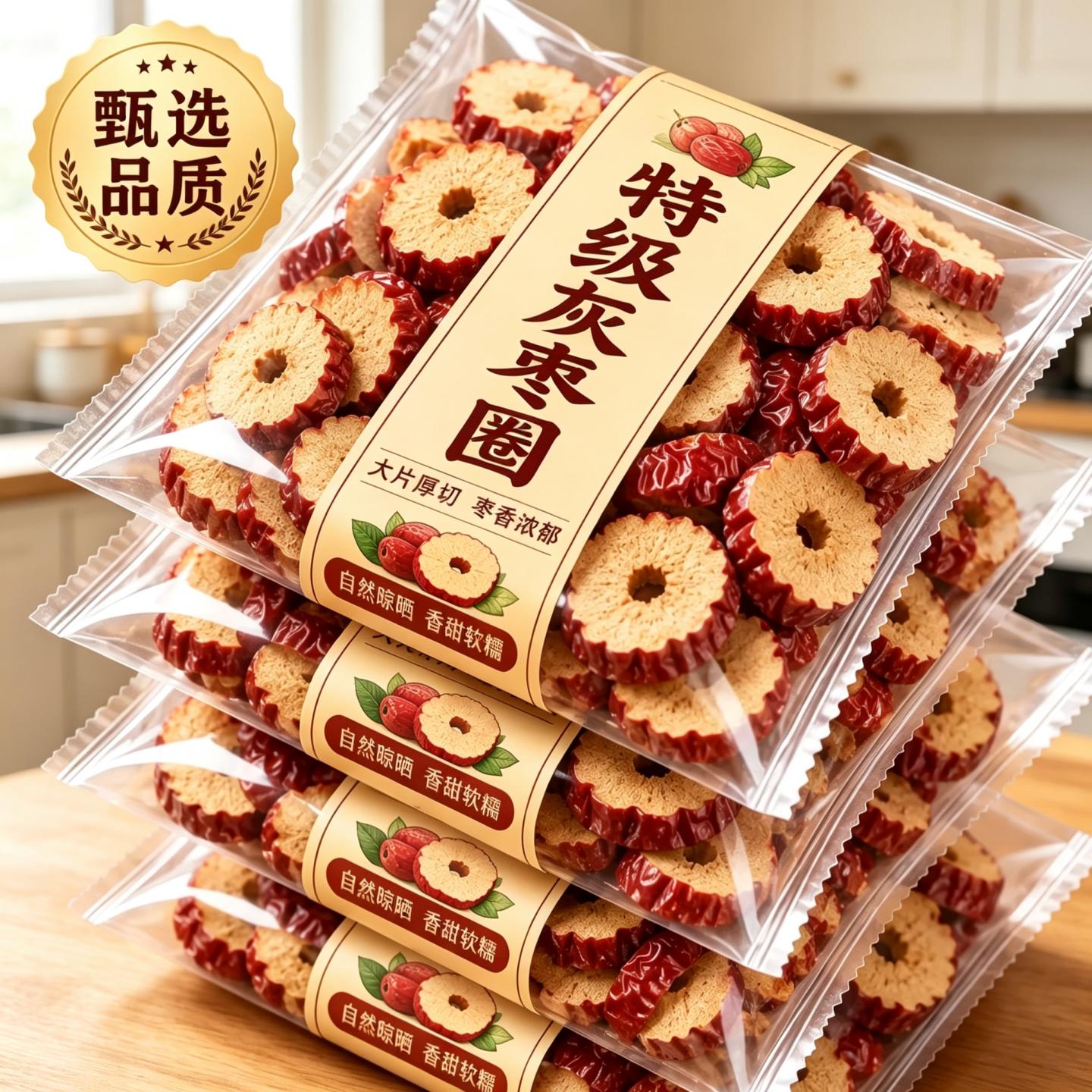 红枣干片特级新疆特产去核泡水免洗切片红枣圈干货官方旗舰店正品