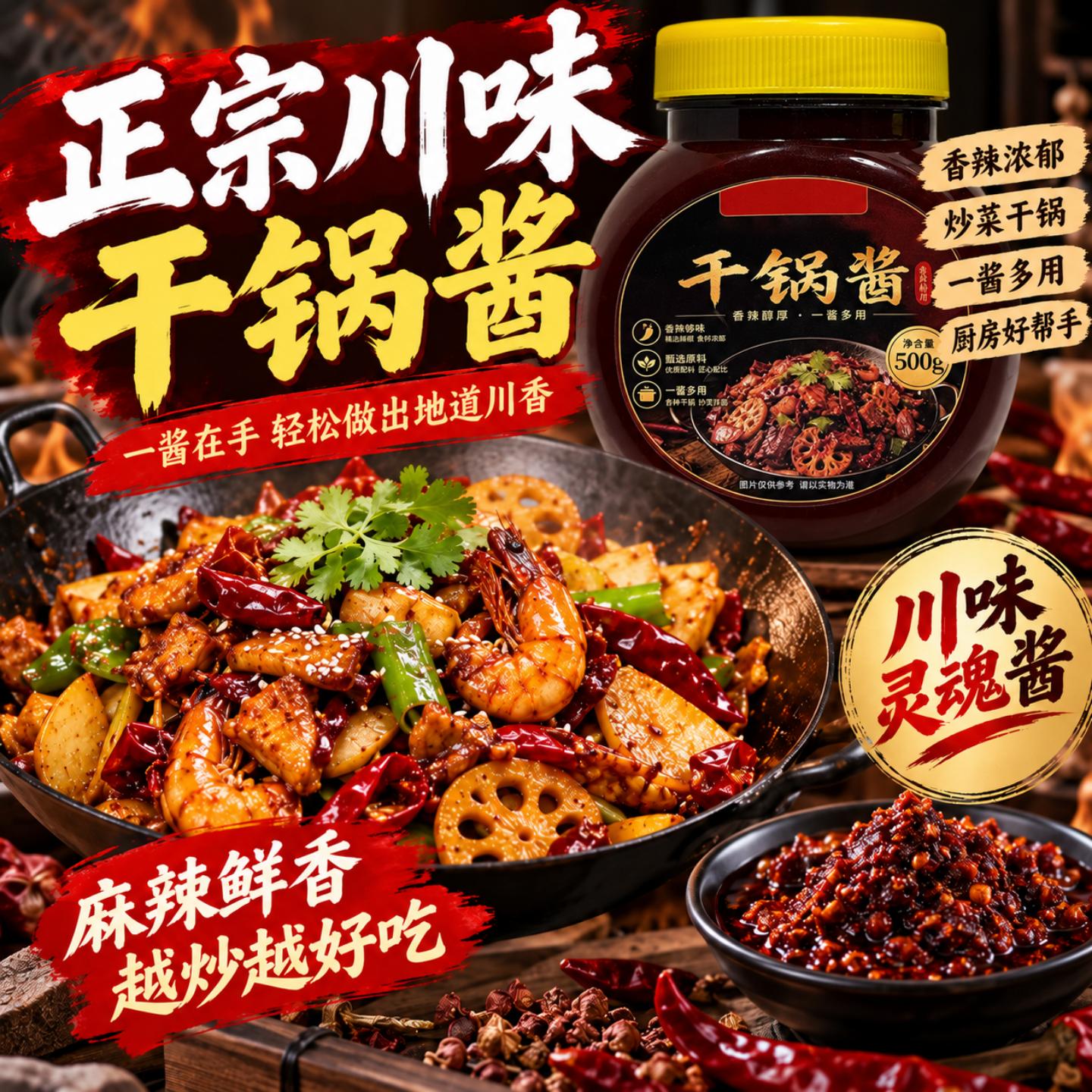 正宗干锅酱官方旗舰店正品四川家用儿童不辣麻辣烫香锅酱炒料调料