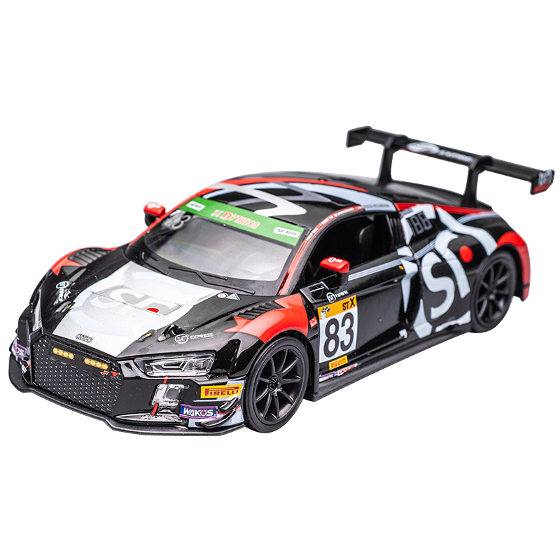 奥迪R8赛车合金模型车1:32潮牌AAPE顺丰联名款仿真汽车模型玩具车