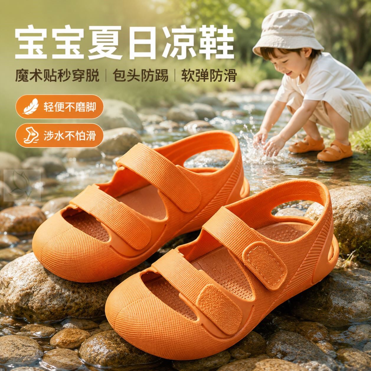 舒适软底果冻鞋夏季新款女宝宝海边可下水防滑沙滩鞋儿童女童凉鞋