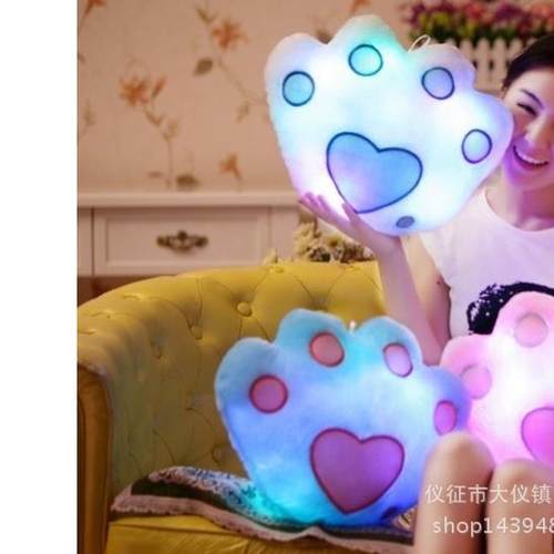 旺旺熊厂家直销 创意发光抱枕七彩音乐夜光毛绒玩具娃娃情人节 生