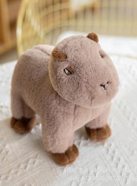 旺旺熊跨境热销水豚鼠公仔毛绒玩具可爱真Capybara公仔玩偶摆件现