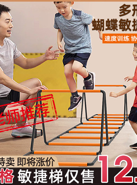 多功能蝴蝶敏捷梯折叠跳格梯跳格子跨栏架儿童体能训练器材软绳梯