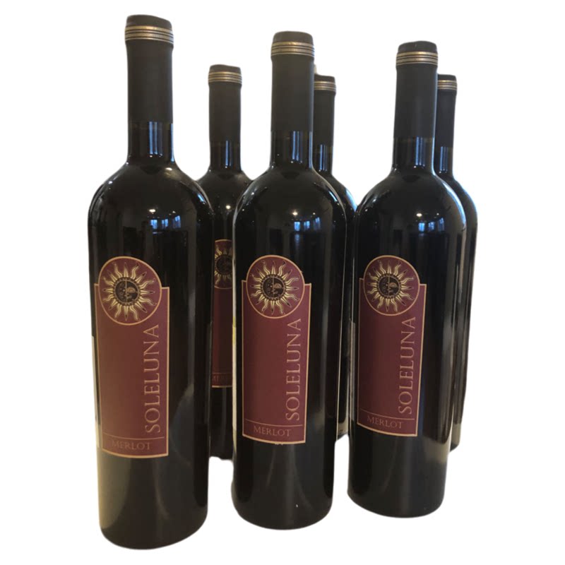 6瓶一箱 MERLOT 日月梅洛酒干红红葡萄意大利原瓶进口红酒