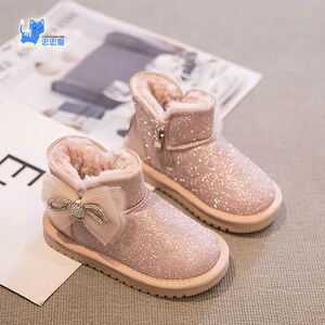 女童鞋雪地靴2022冬季新款加绒加厚雪地棉儿童大棉鞋宝宝靴子冬鞋
