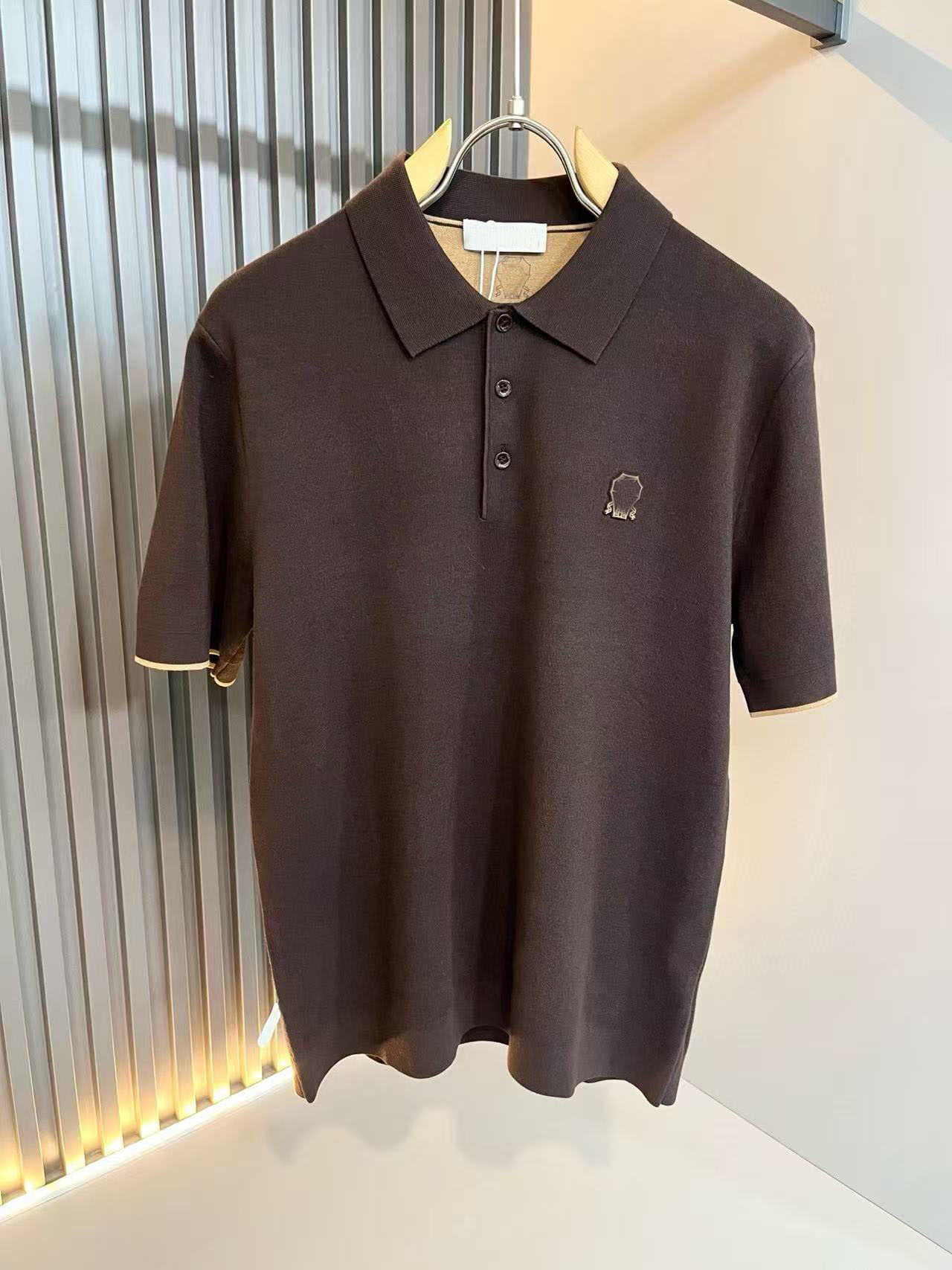 thumbnail for Italy BC Men's Autumn and Winter New Fashion Embroidery Lapel Knitted Short Sleeve Men's Old Money Style Business POLO Shirt