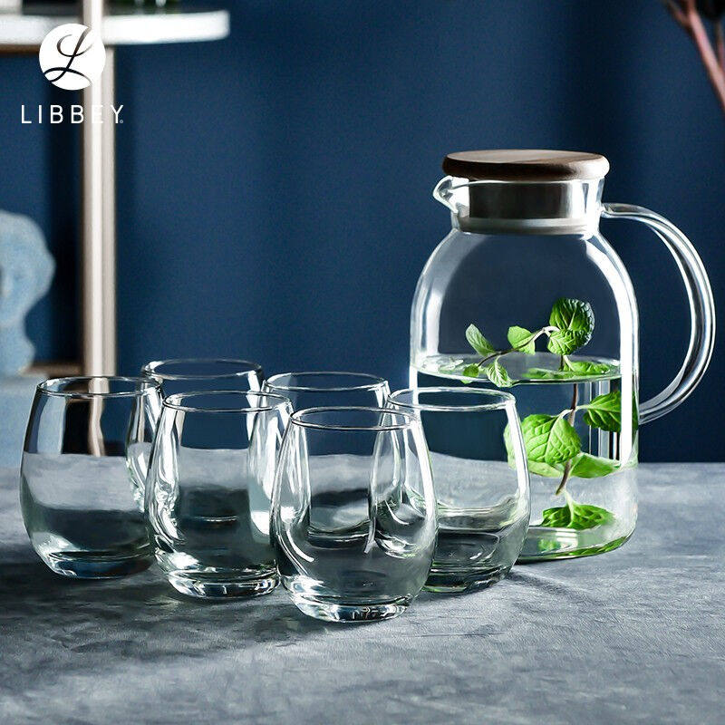 利比无铅玻璃水杯家用花茶杯牛奶杯果汁饮料杯凉水壶冷水壶