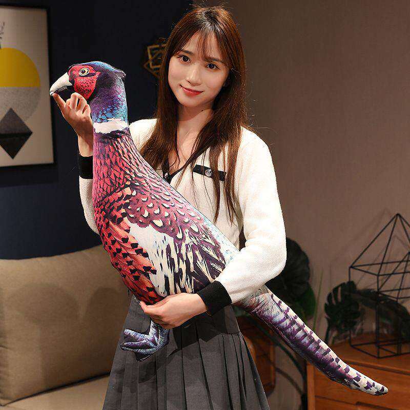 创意真动物抱枕兔子公仔毛绒玩具野鸡靠垫布娃娃猫头鹰礼物