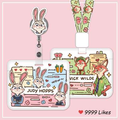 情侣款朱迪尼克卡套横版工牌学生医护人员胸牌挂绳伸缩夹子易拉扣