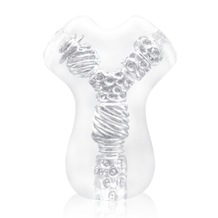 SHAKI夏奇 透明双头贯通飞机杯猎奇超紧男用手动双通自慰器男同志