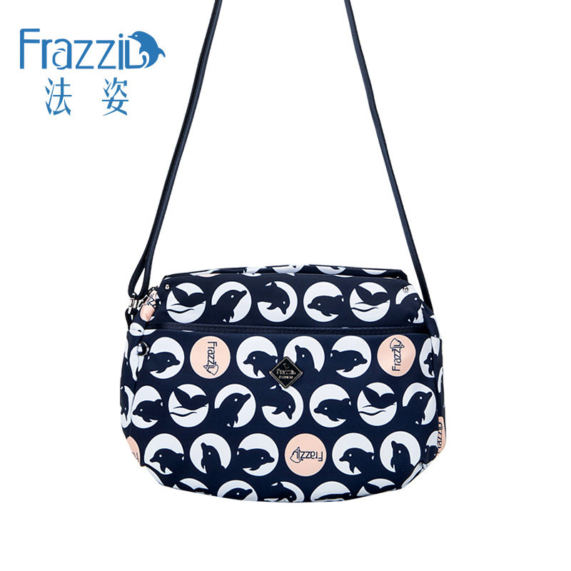 Frazzil/法姿女包斜挎包新款休闲尼龙旅游小包帆布时尚花色妈妈包