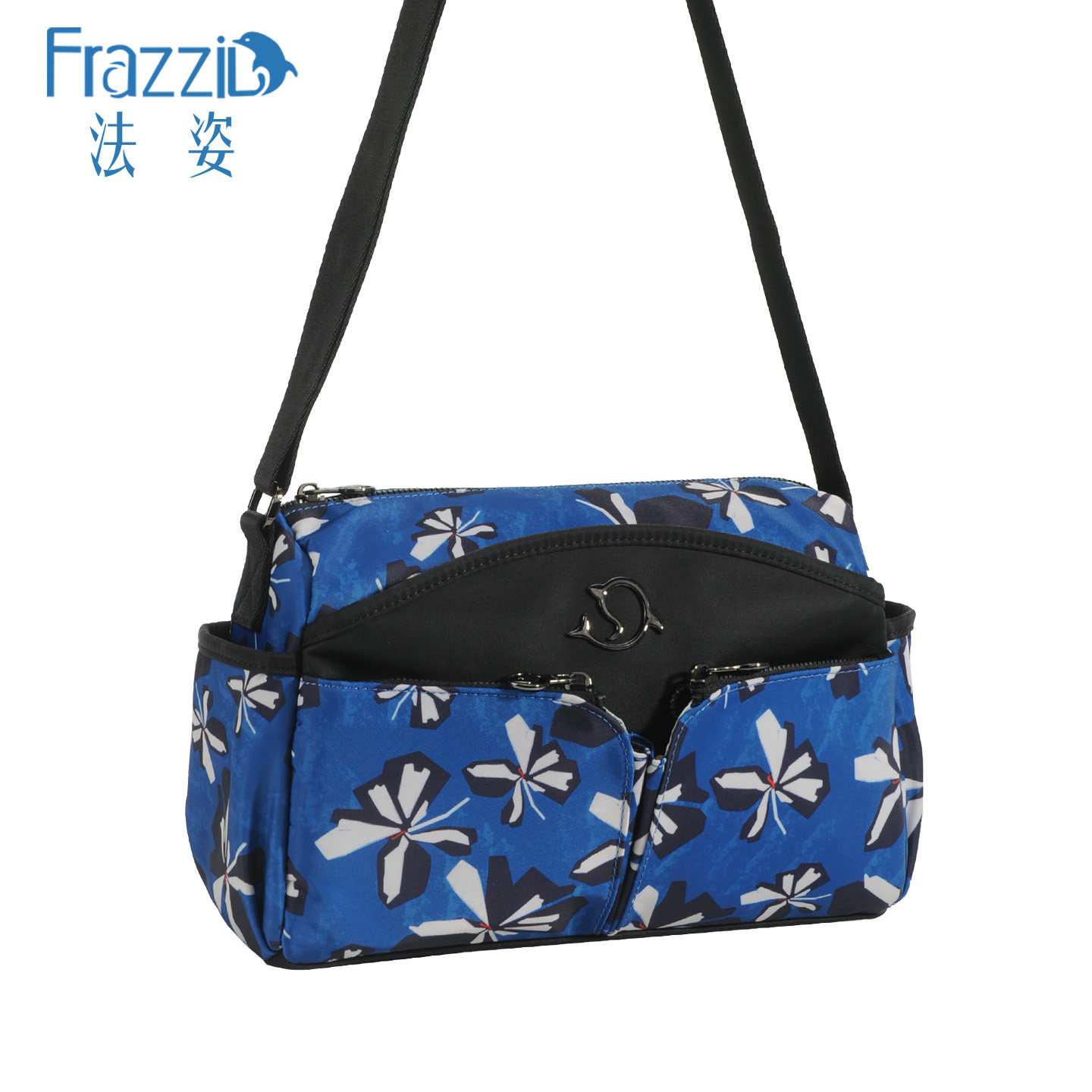 Frazzil/法姿女包斜挎包2026新款休闲尼龙单肩小包时尚花色妈咪包