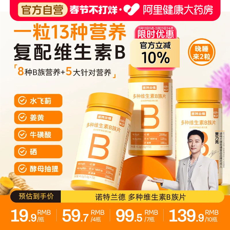 诺特兰德多种维生素B族片升级复合维生素咀嚼片水飞蓟姜黄牛磺酸