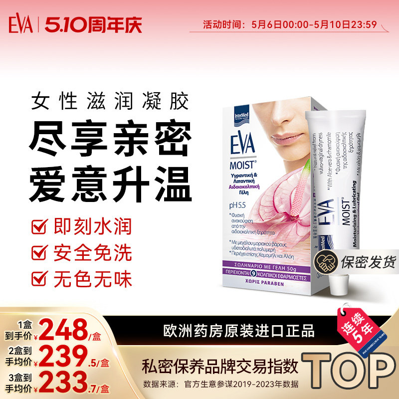 希腊EVA亲密滋润凝胶女性私密保养护理滋润补水修护水润柔嫩进口
